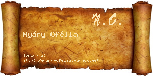 Nyáry Ofélia névjegykártya